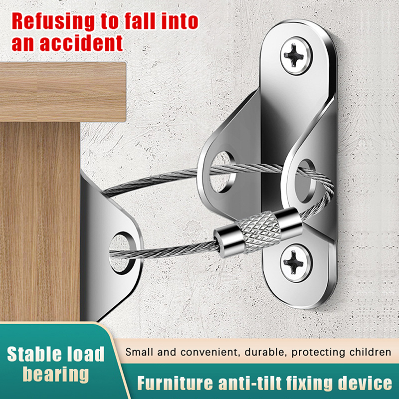 1 Set Pengait Furnitur Anti Te - Earthquake Anchor Strap ulasan dan harga
